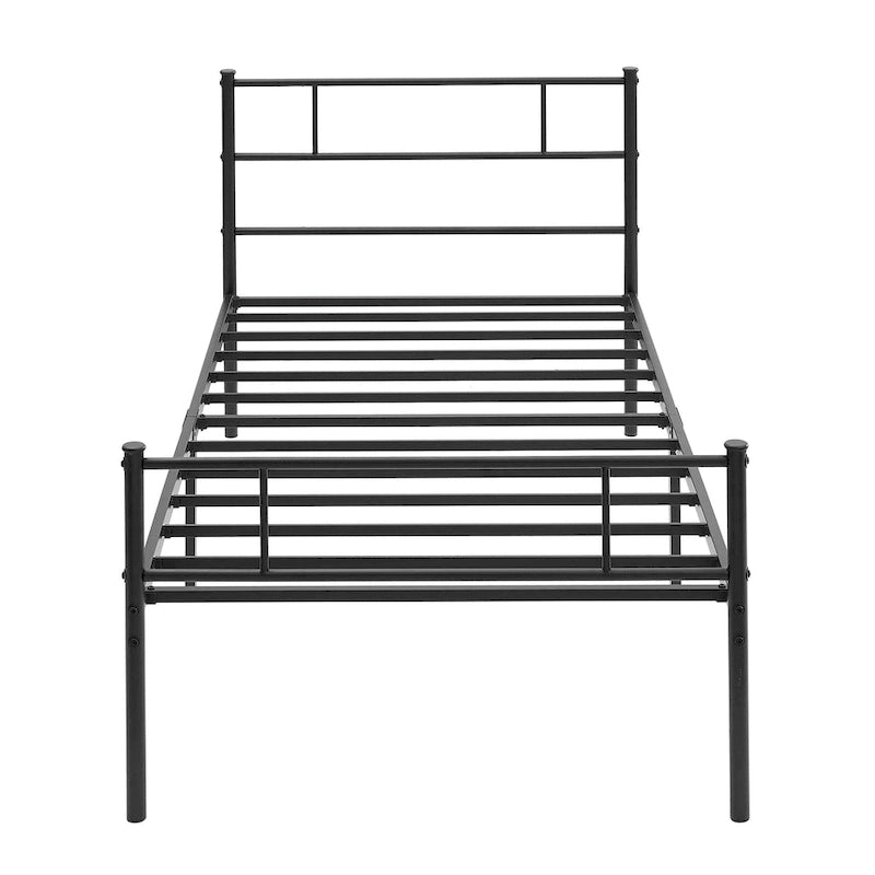 Metal Bed Frame with Headboard and Footboard, No Box Spring Needed