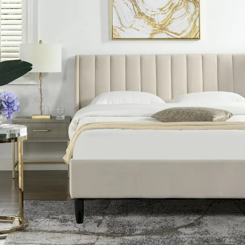 Aspen Vertical Tufted Upholstered Platform Bed