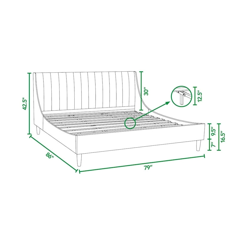 Aspen Vertical Tufted Upholstered Platform Bed