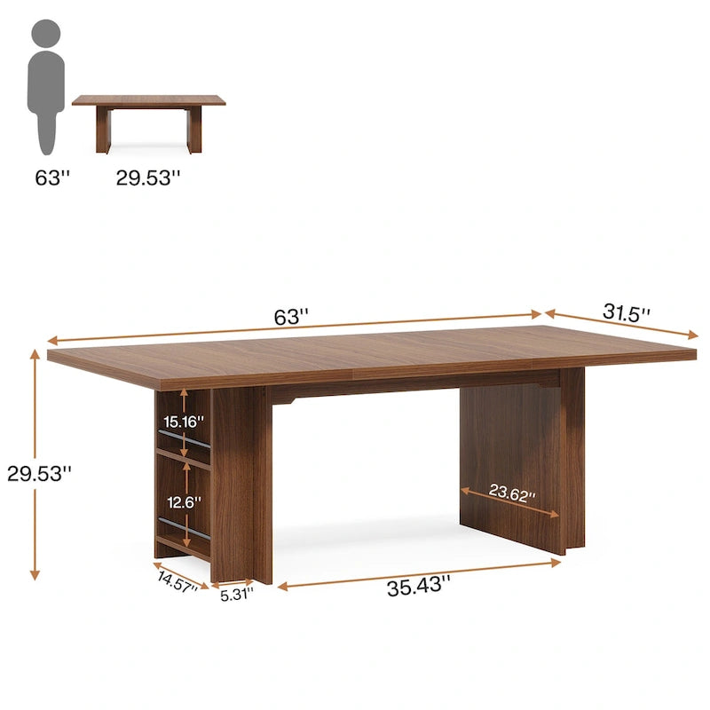 63-in Large Executive Desk, Home Office Desk Large Computer Writing Table with Storage