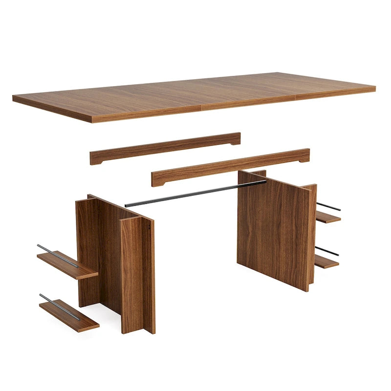 63-in Large Executive Desk, Home Office Desk Large Computer Writing Table with Storage