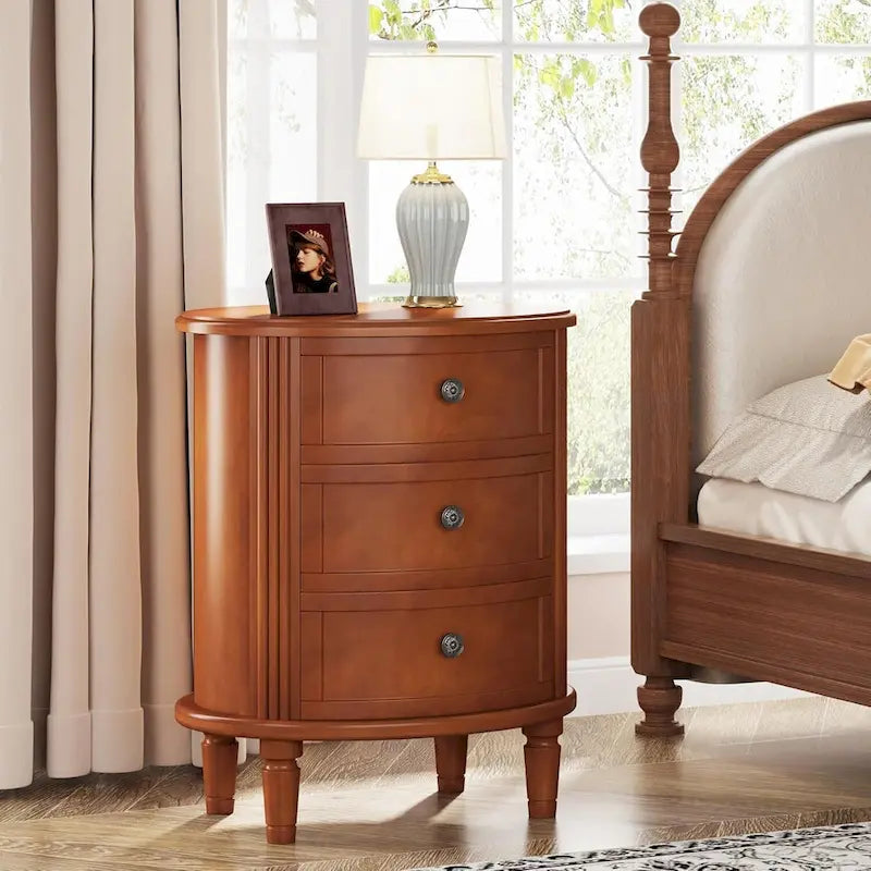 Fully Assembled Nightstand with 3 Drawers