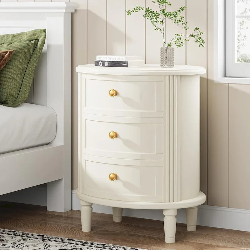 Fully Assembled Nightstand with 3 Drawers