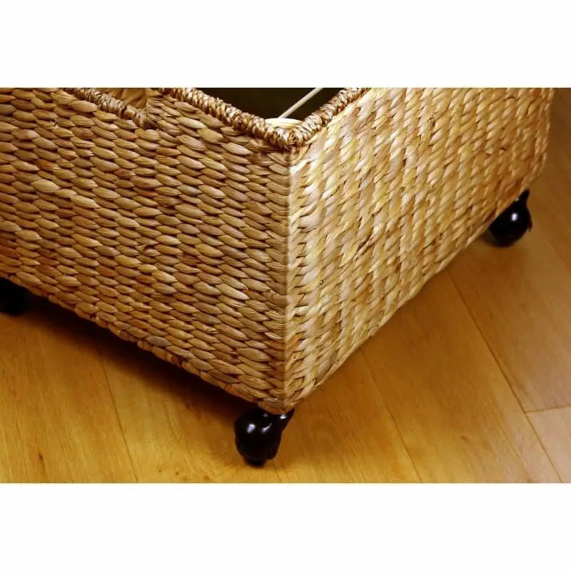 Porch & Den Westphalian Wicker Storage Filing Cabinet & Printer Stand with Wheels