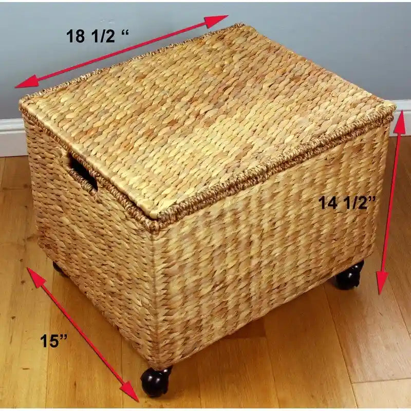 Porch & Den Westphalian Wicker Storage Filing Cabinet & Printer Stand with Wheels
