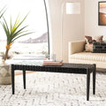 SAFAVIEH Manervia Wood & Leather Bench - 47Wx16Dx18H