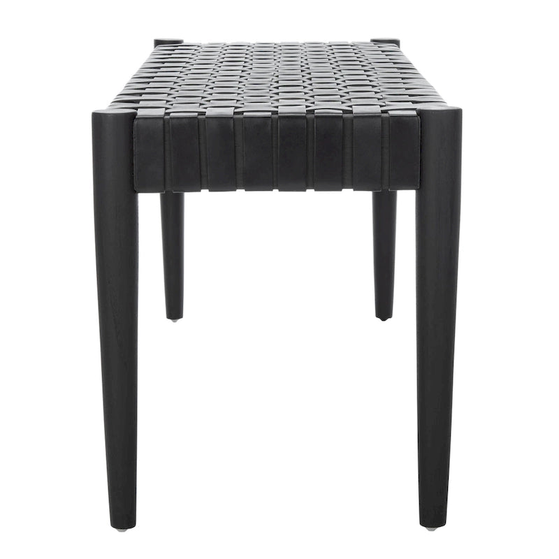 SAFAVIEH Manervia Wood & Leather Bench - 47Wx16Dx18H