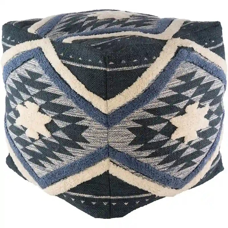Katherine Boho Shag 18-inch Cube Pouf