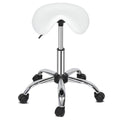 Adjustable Rolling Saddle Stool PU Leather Rolling Stool Salon Chair with Wheels