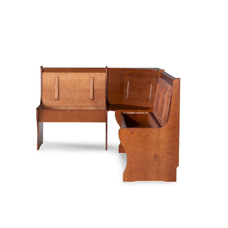 Linon Riki Corner Bench Dark Brown