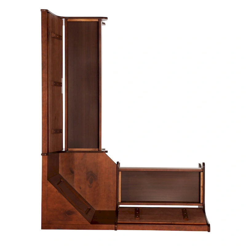 Linon Riki Corner Bench Dark Brown