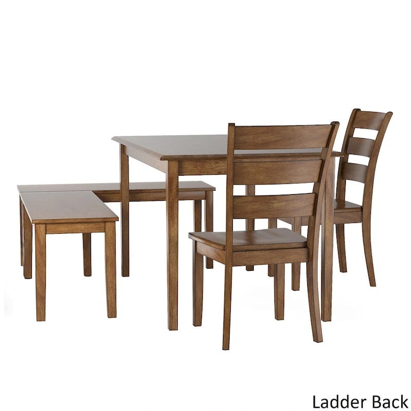 Wilmington II Rectangular Oak Finish Breakfast Nook Set by iNSPIRE Q Classic