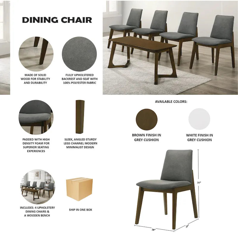 CraftPorch Mid-century Modern 6-piece Dining set