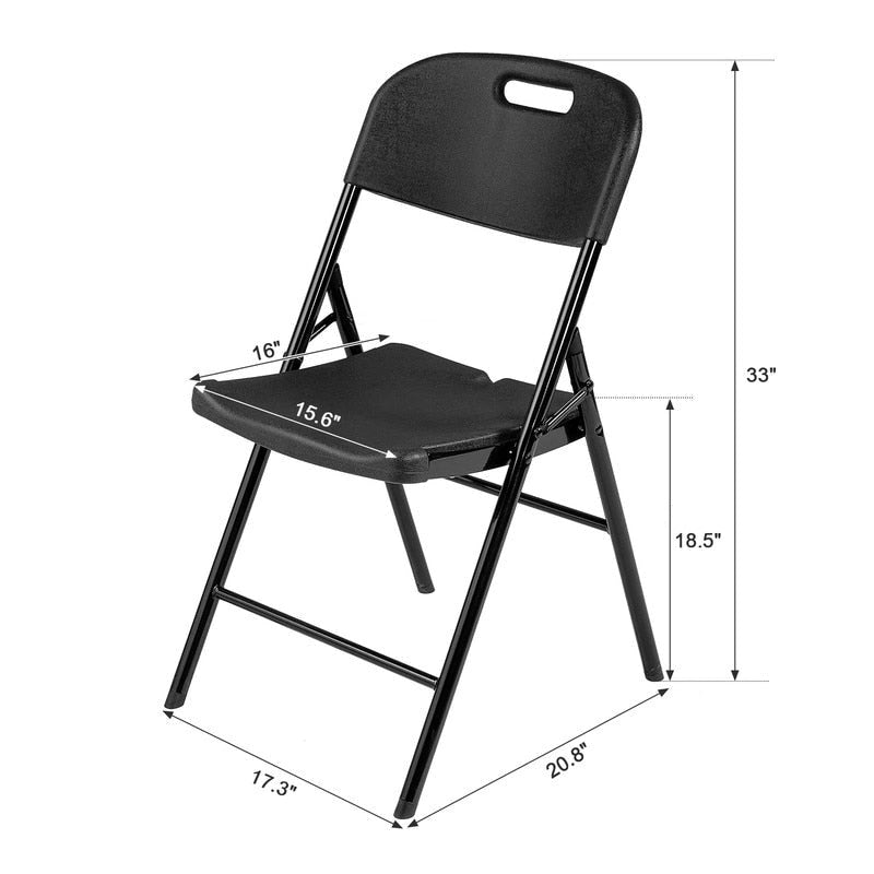 Karlhome Outdoor/Indoor HDPE Stackable Folding Chair 2-Pack 4-Pack