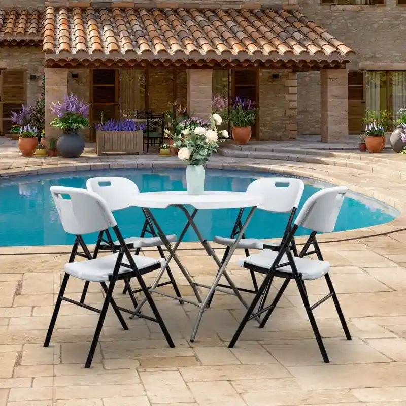 Karlhome Outdoor/Indoor HDPE Stackable Folding Chair 2-Pack 4-Pack