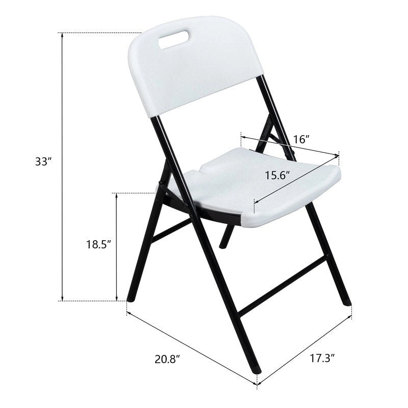 Karlhome Outdoor/Indoor HDPE Stackable Folding Chair 2-Pack 4-Pack