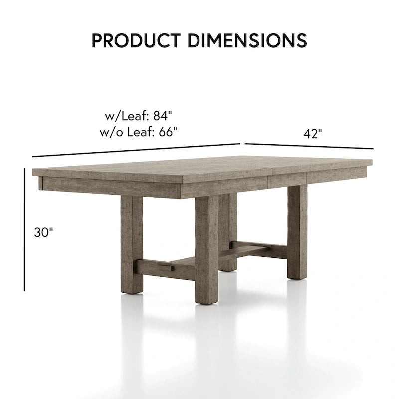 Jusk Rustic Grey Wood 7-Piece Dining Table Set by Furniture of America