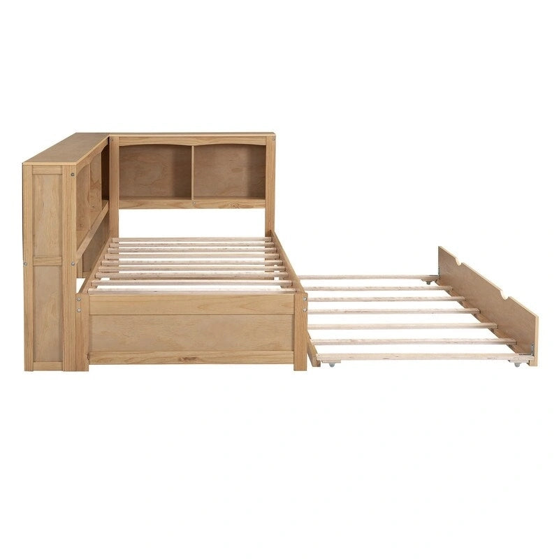 Twin Size Daybed with Trundle,Storage Cabinets and USB Ports