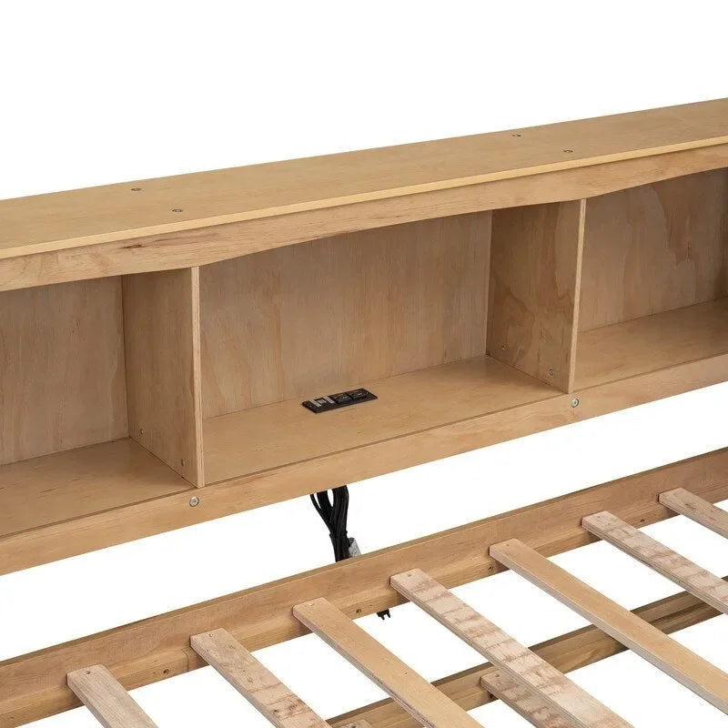 Twin Size Daybed with Trundle,Storage Cabinets and USB Ports