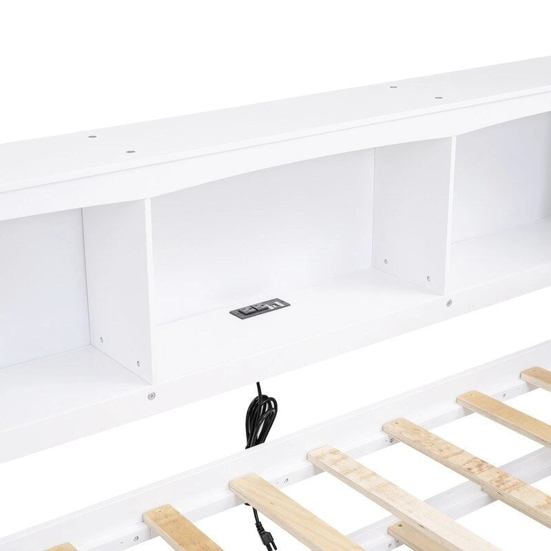 Twin Size Daybed with Trundle,Storage Cabinets and USB Ports
