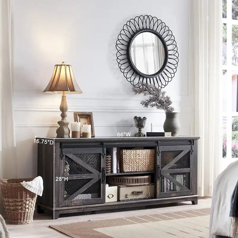 Industrial & Farmhouse TV Stand, Entertainment Center, TV Console