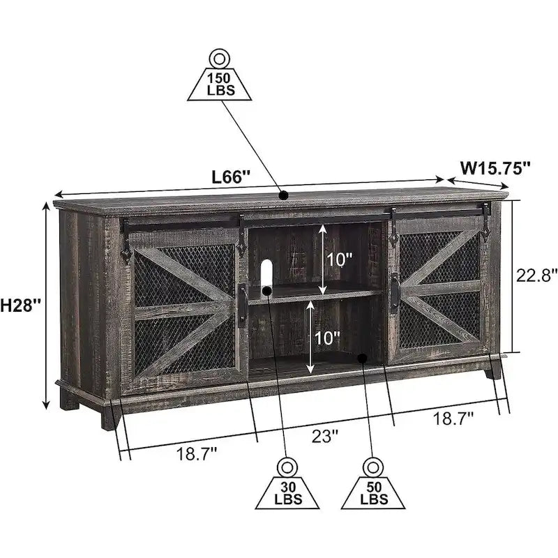 Industrial & Farmhouse TV Stand, Entertainment Center, TV Console