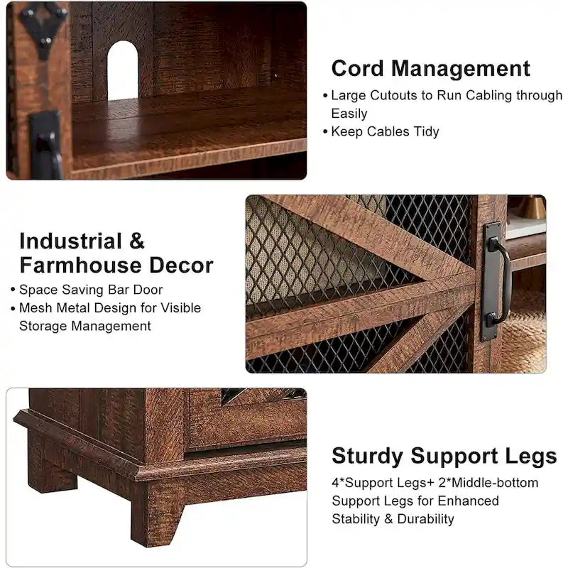 Industrial & Farmhouse TV Stand, Entertainment Center, TV Console