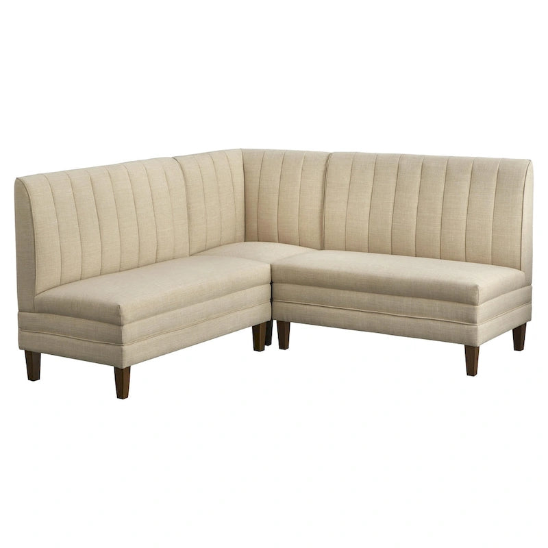 Lifestorey Kerrington 3-Piece Channel Back Upholstered Banquette Set