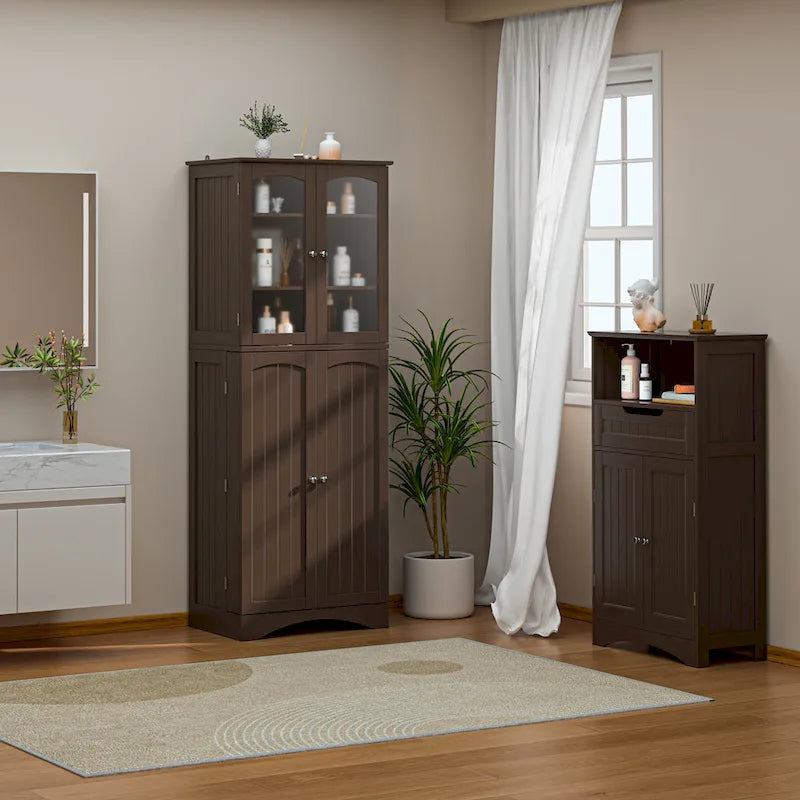 64 inches Tall Kitchen Storage Pantry Cabinet with Adjustable Shelves