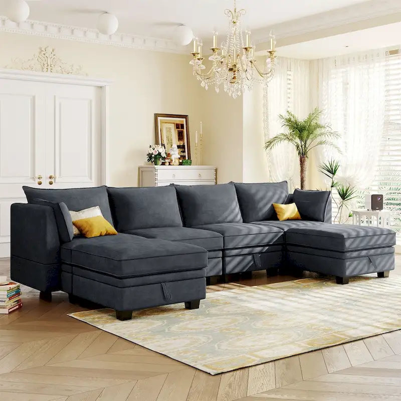 Merax Modern Large U-Shape Modular Sectional Sofa