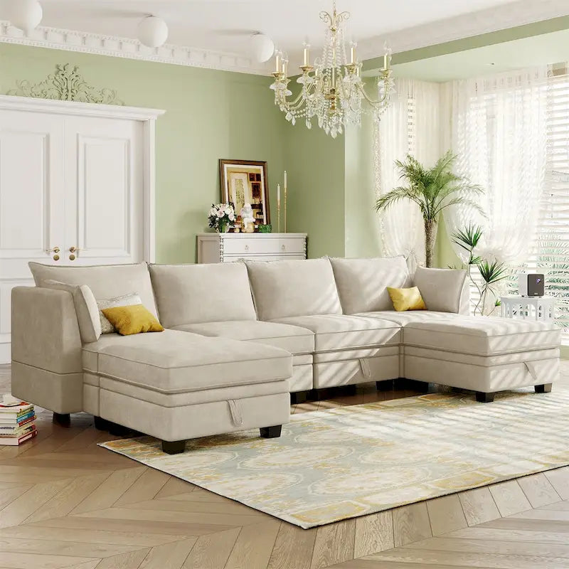 Merax Modern Large U-Shape Modular Sectional Sofa