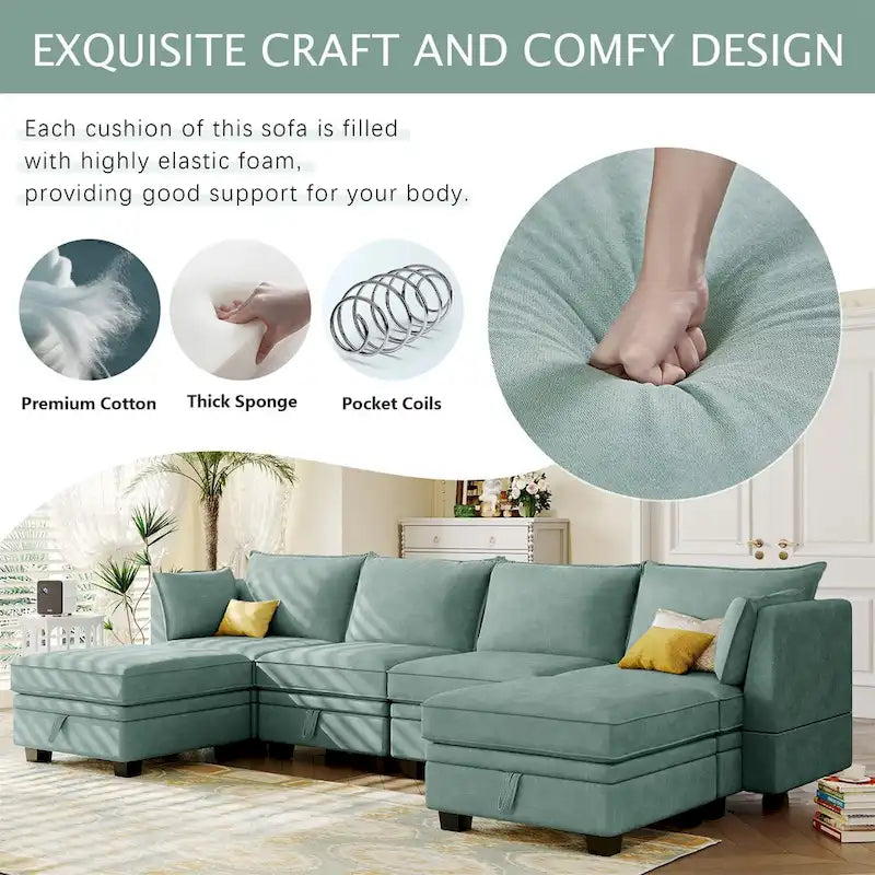 Merax Modern Large U-Shape Modular Sectional Sofa