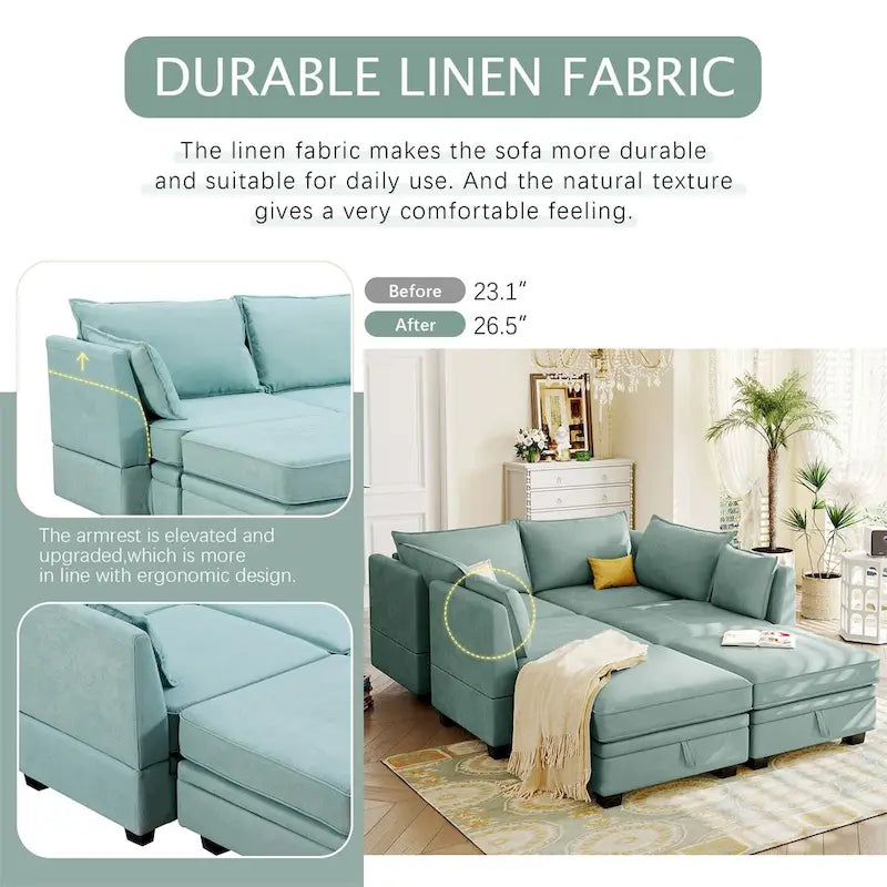 Merax Modern Large U-Shape Modular Sectional Sofa