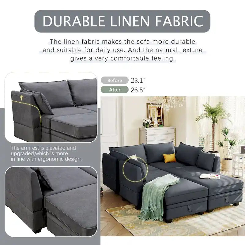 Merax Modern Large U-Shape Modular Sectional Sofa