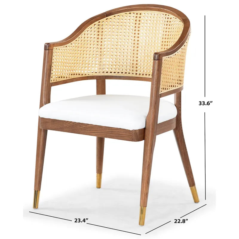 SAFAVIEH Couture Dominica Rattan Dining Chair - 23.4 W x 22.8 L x 33.6 H - 23W x 23D x 34H