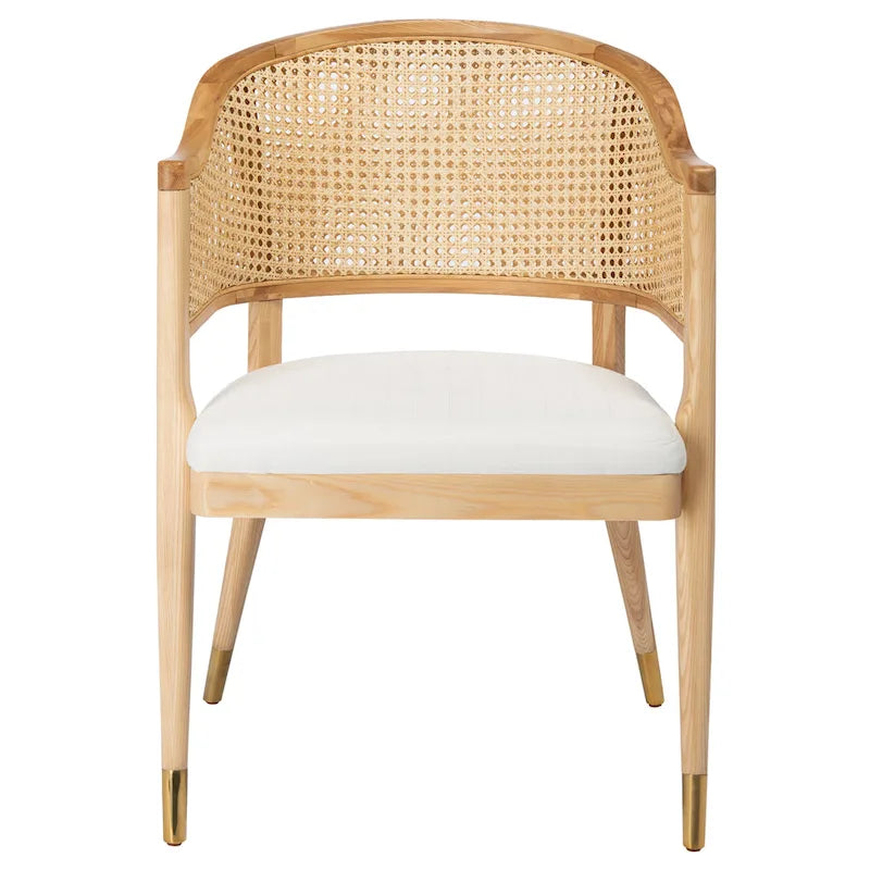 SAFAVIEH Couture Dominica Rattan Dining Chair - 23.4 W x 22.8 L x 33.6 H - 23W x 23D x 34H