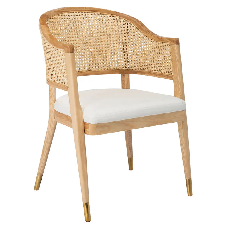 SAFAVIEH Couture Dominica Rattan Dining Chair - 23.4 W x 22.8 L x 33.6 H - 23W x 23D x 34H