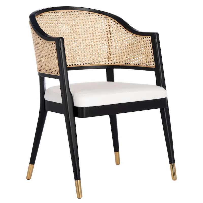 SAFAVIEH Couture Dominica Rattan Dining Chair - 23.4 W x 22.8 L x 33.6 H - 23W x 23D x 34H