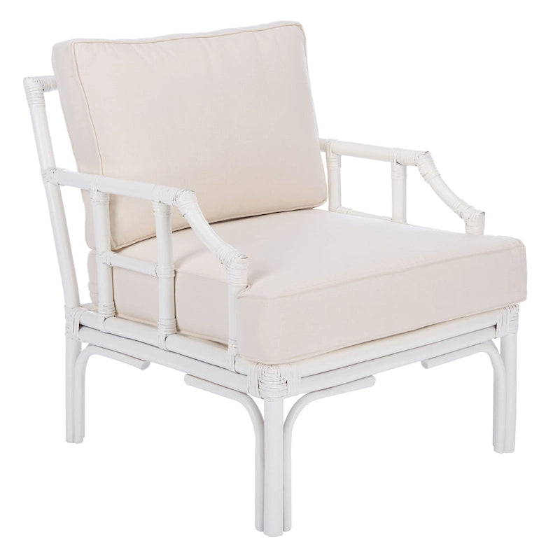 SAFAVIEH Maudie Rattan Accent Chair - 27.6 W x 31.5 L x 31.5 H - 28Wx32Dx32H