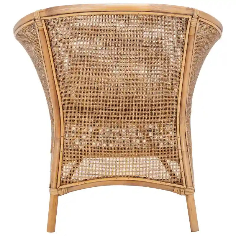 SAFAVIEH Adline Rattan Honey Brown Accent Chair with Cushion - 29.9 W x 25.6 L x 31.5 H - 30Wx26Dx32H