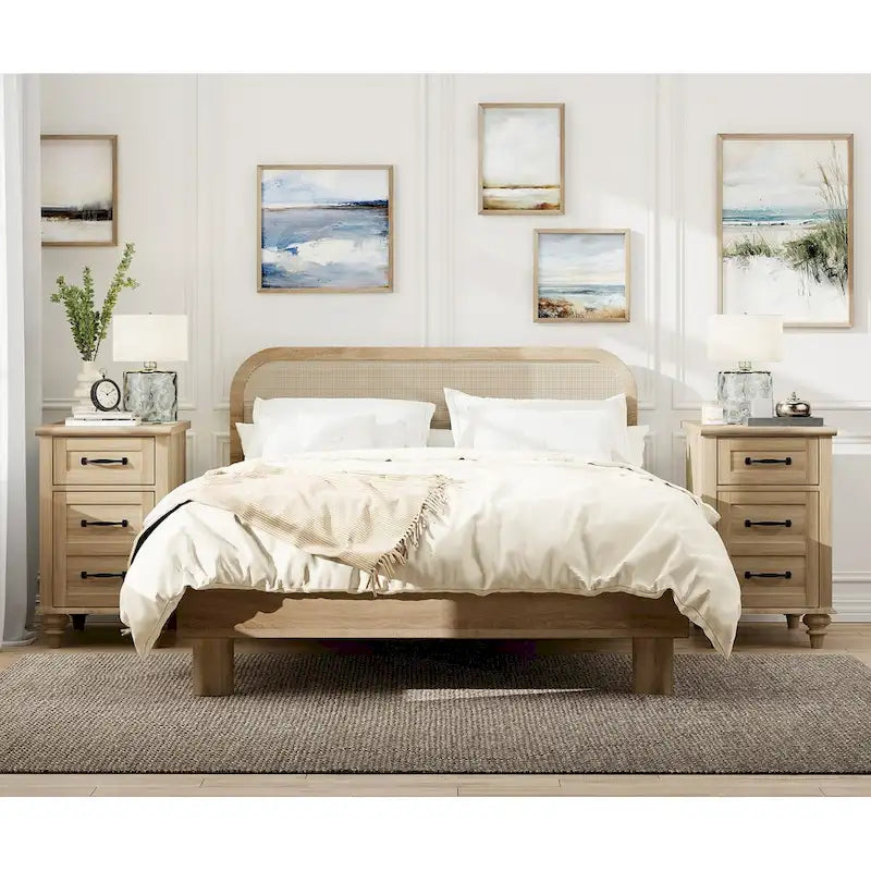 WAMPAT Modern End Table with Charging Station, Sofa Side Table with Storage