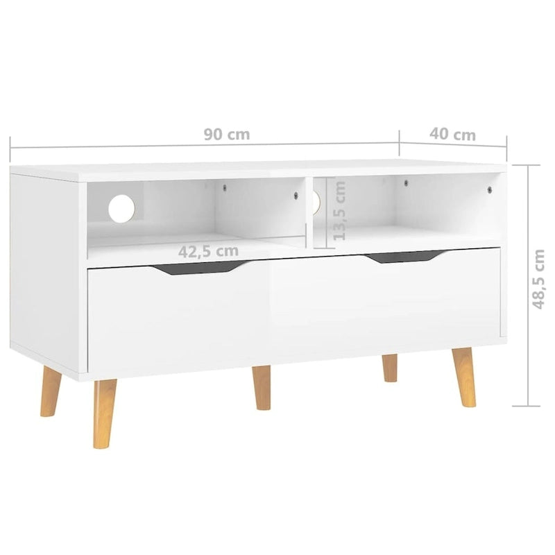 vidaXL TV Stand TV Console Sideboard TV Unit Home Media Unit Engineered Wood - 35.4 x 15.7 x 19.1