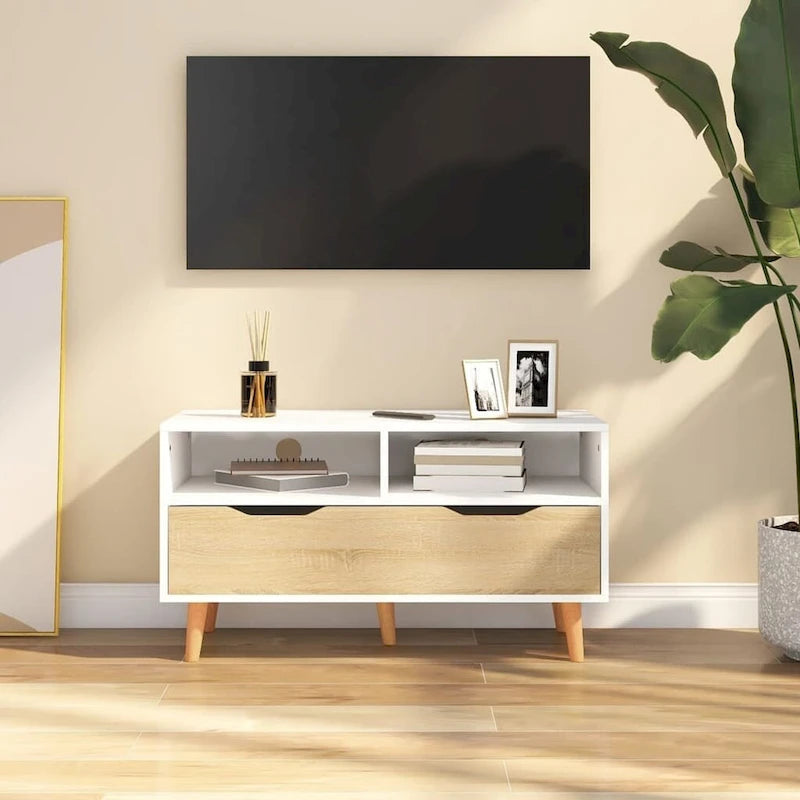 vidaXL TV Stand TV Console Sideboard TV Unit Home Media Unit Engineered Wood - 35.4 x 15.7 x 19.1