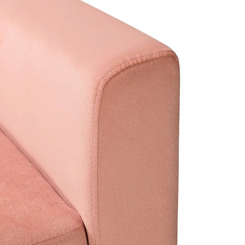 Lilia Contemporary Velvet Upholstered Tufted Back Armchair with Metal Golden legs by HULALA HOME