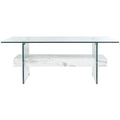 SAFAVIEH Gennie Modern Glass Coffee Table - 43.3 x 23.6 x 16.5 - 43Wx24Dx17H