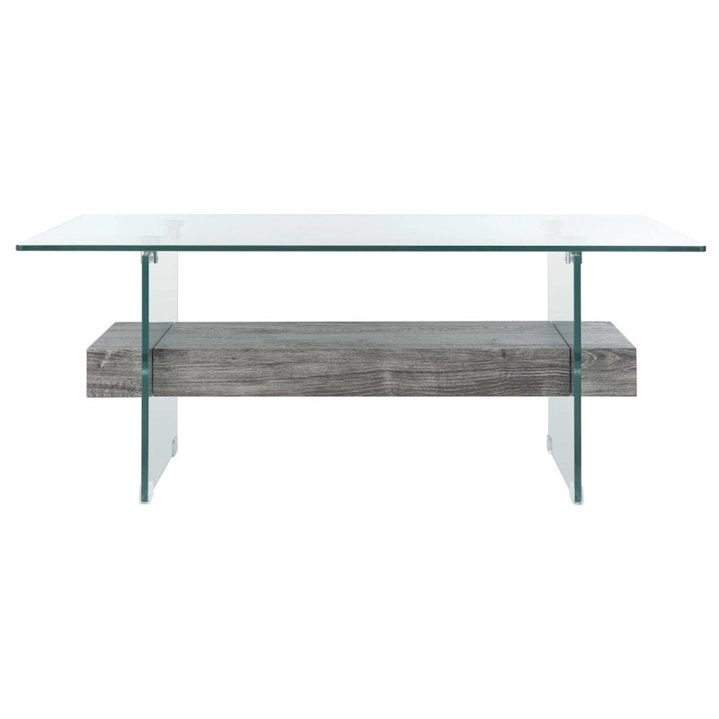 SAFAVIEH Gennie Modern Glass Coffee Table - 43.3 x 23.6 x 16.5 - 43Wx24Dx17H