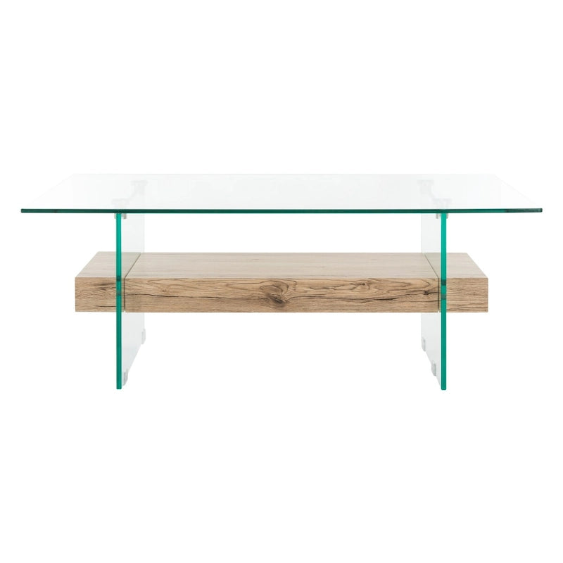 SAFAVIEH Gennie Modern Glass Coffee Table - 43.3 x 23.6 x 16.5 - 43Wx24Dx17H