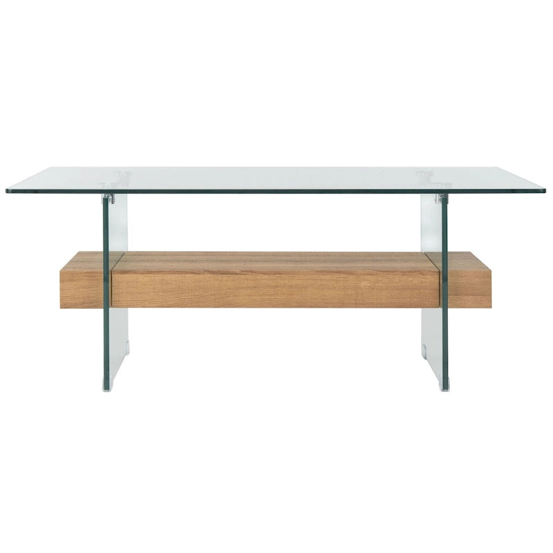 SAFAVIEH Gennie Modern Glass Coffee Table - 43.3 x 23.6 x 16.5 - 43Wx24Dx17H