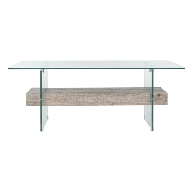 SAFAVIEH Gennie Modern Glass Coffee Table - 43.3 x 23.6 x 16.5 - 43Wx24Dx17H
