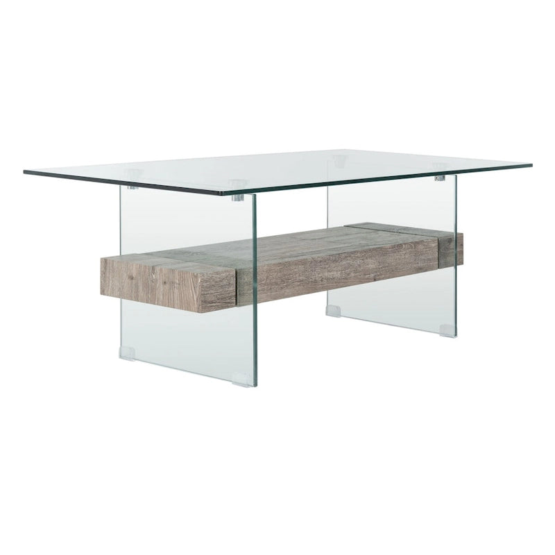 SAFAVIEH Gennie Modern Glass Coffee Table - 43.3 x 23.6 x 16.5 - 43Wx24Dx17H